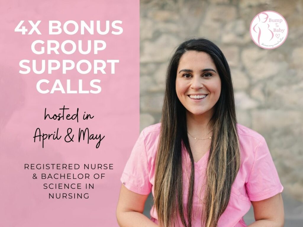 Tiffany Lebano hosting a weekly support group call, fostering a sense of community within the Bump To Baby Bundle™ Online Course.